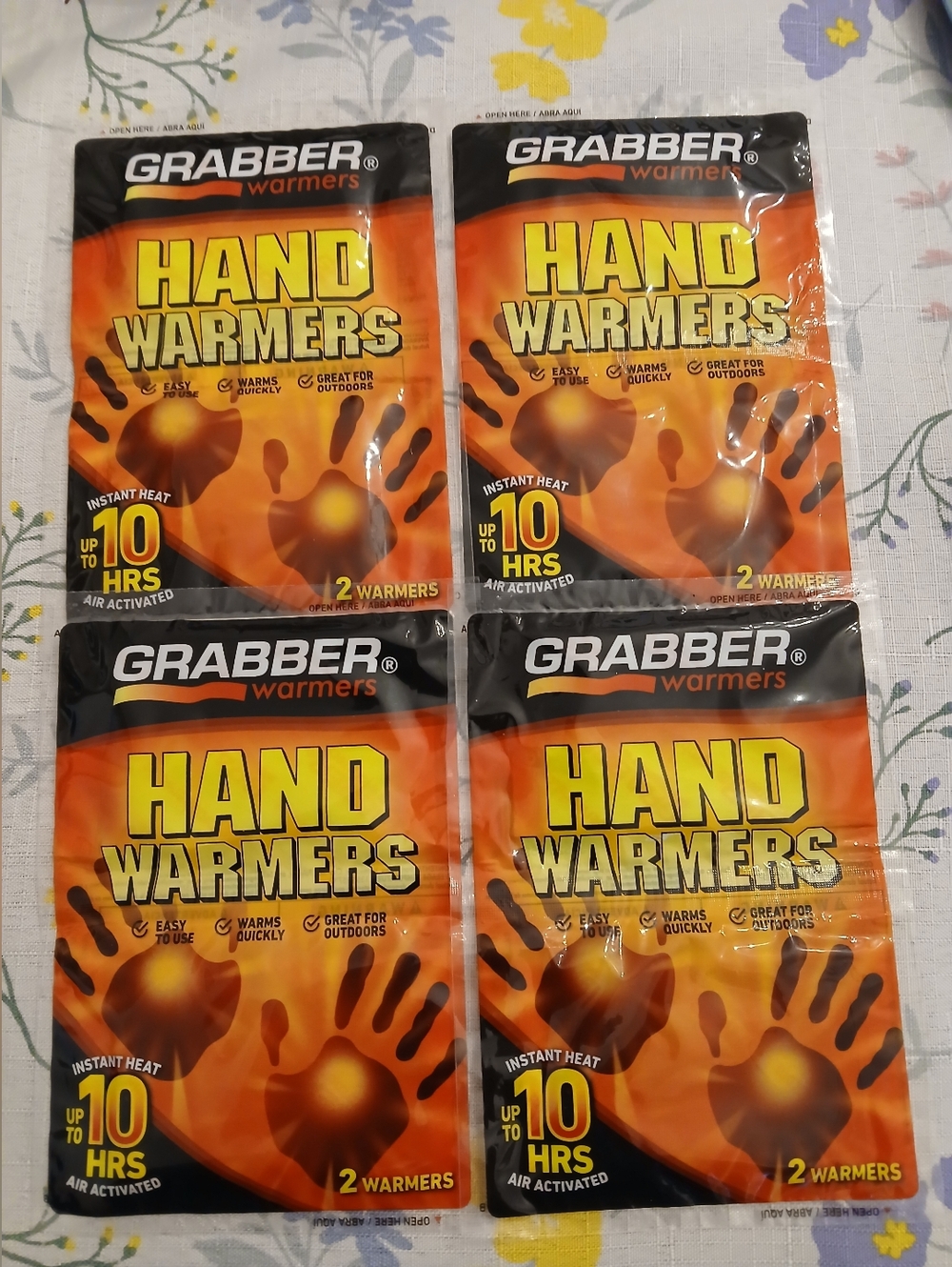 Grabber Hand Warmers - Orange Pack (4 packs) 2 Warmers, Unisex